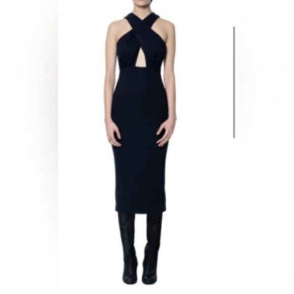 Mara Hoffman Bodycon Sexy Black Ponte Halter Style Dress XS/S - Picture 1 of 10